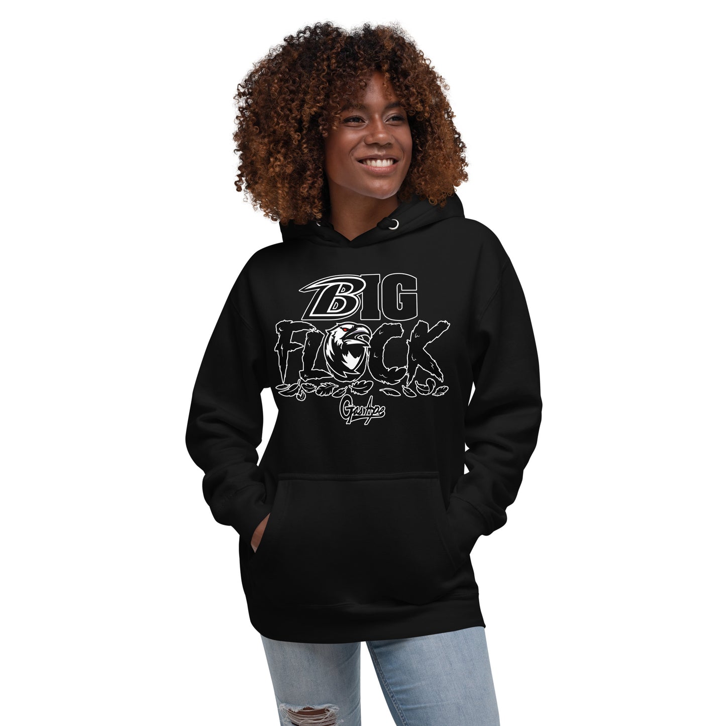 Black on Black Big Flock GasApe Hoodie
