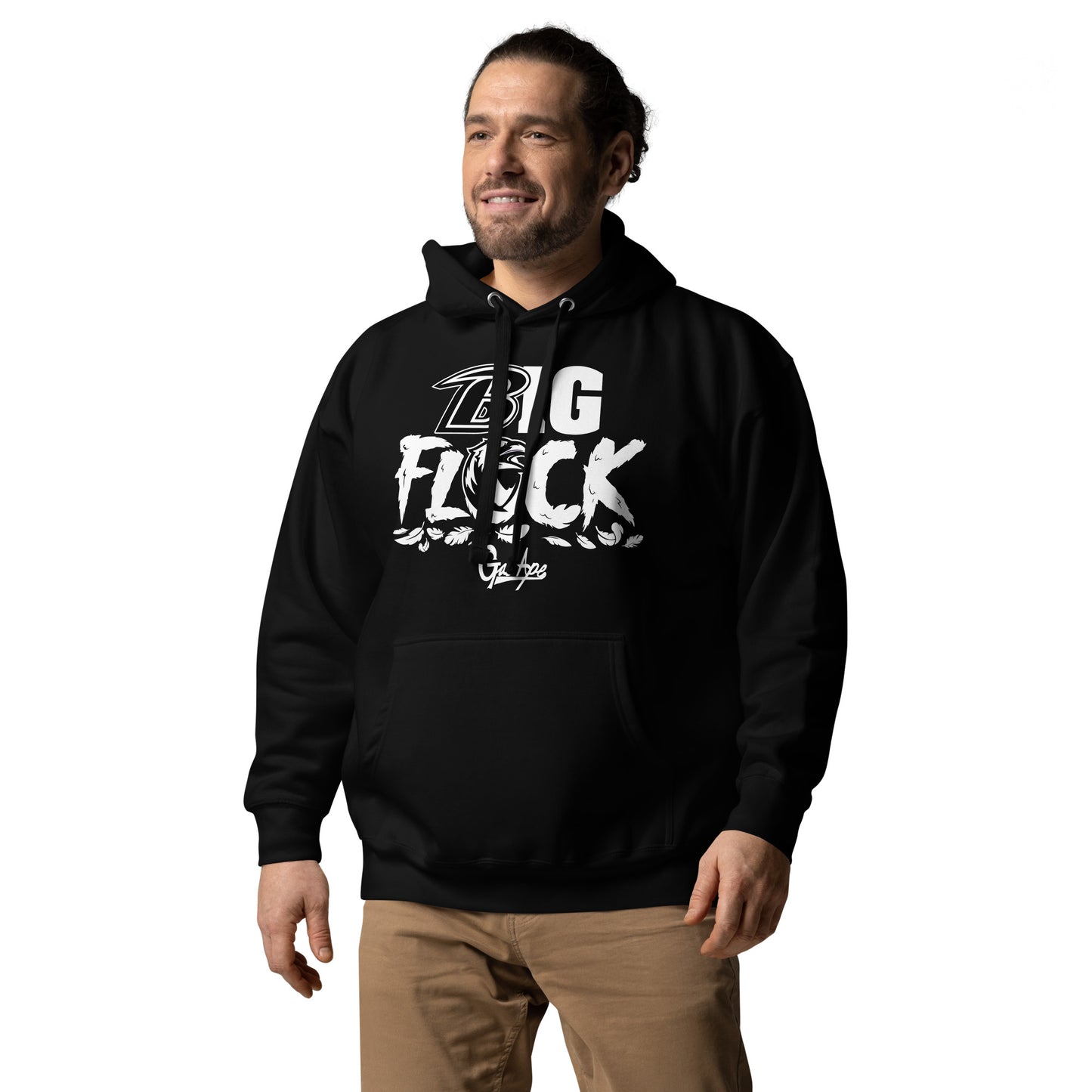 Black and White Big Flock GasApe Hoodie